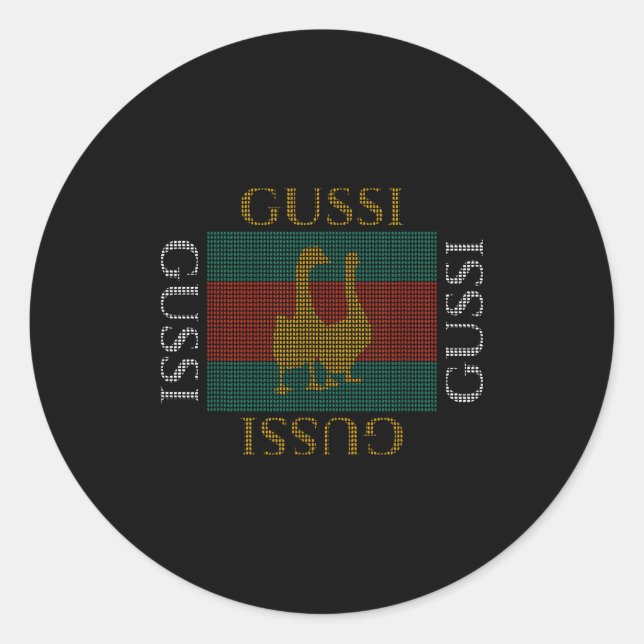 Adesivo Redondo Russia Gussi Russian Goose Russia Christmas Gift  (Frente)