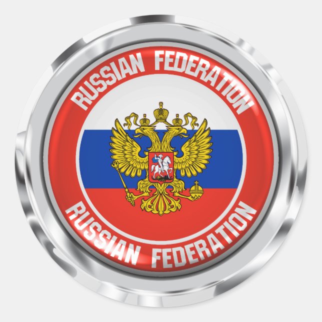 Adesivo Redondo Russia Round Emblem (Frente)