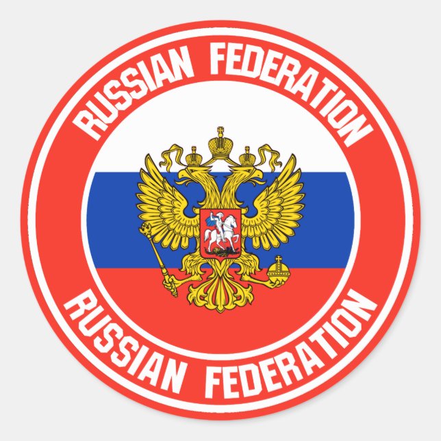 Adesivo Redondo Rússia Round Emblem (Frente)