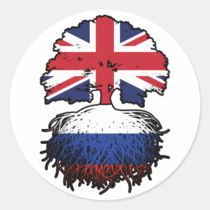 Adesivo Redondo Rússia Russo Reino Unido Reino Unido Reino Unido