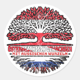 Adesivo Redondo Russland Russisch Österreichisch Österreich Baum