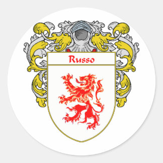 Adesivo Redondo Russo Casaco de Armas (Mantled)