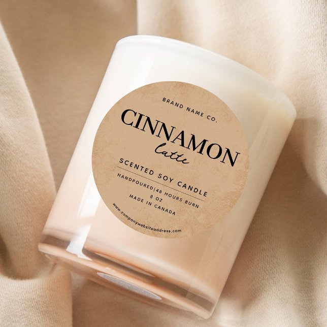 Adesivo Redondo Russo do Café Castanho Moderno (Criador carregado)