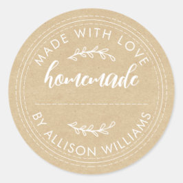 Adesivo Redondo Russo Homemade Bake Jam Can Kraft