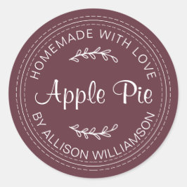 Adesivo Redondo Russo Homemade Burgundy Pie Burgundy