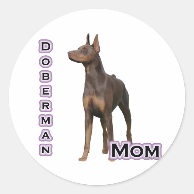 Adesivo Redondo Rust Doberman Mãe 4 - Sticker (Frente)