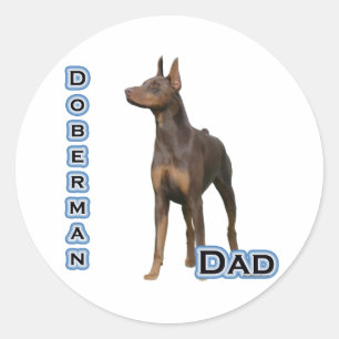 Adesivo Redondo Rust Doberman Pai 4 - Sticker