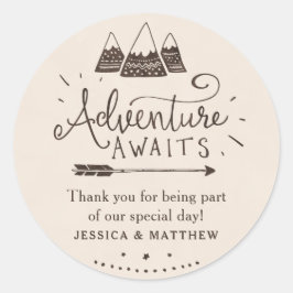 Adesivo Redondo Rustic Adventure Themed Chá de fraldas Stickers