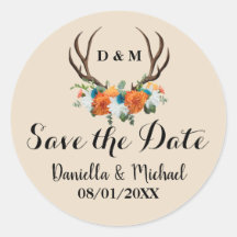 Rustic Antler Floral Wedding Salvar Data