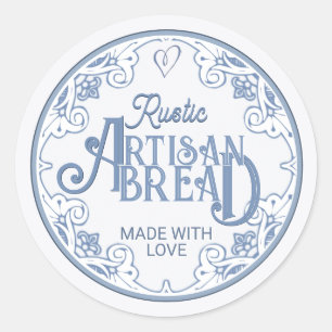 Adesivo Redondo RUSTIC ARTISAN PÃO Farmhouse Azul