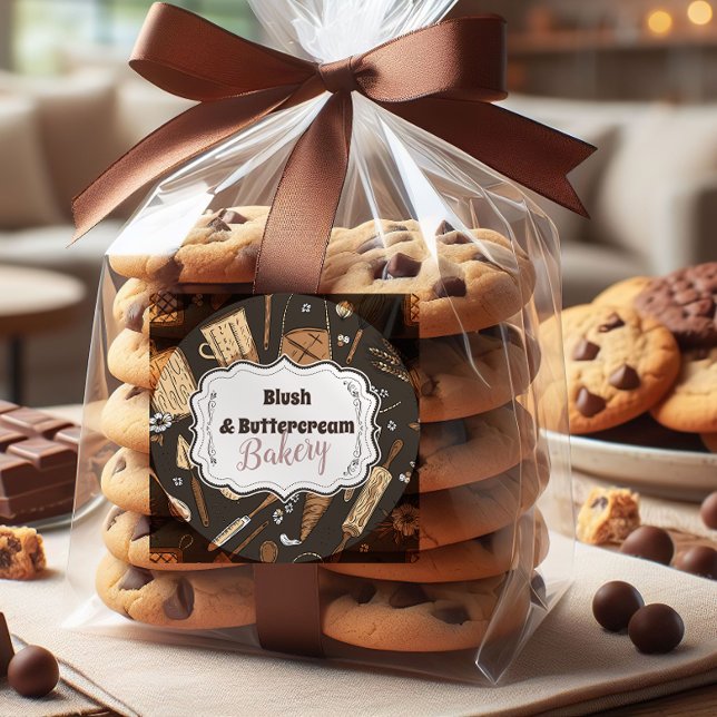 Adesivo Redondo Rustic Baking Business (Criador carregado)