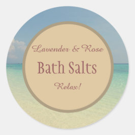 Adesivo Redondo Rustic Beach Bath Salt Mason Jar