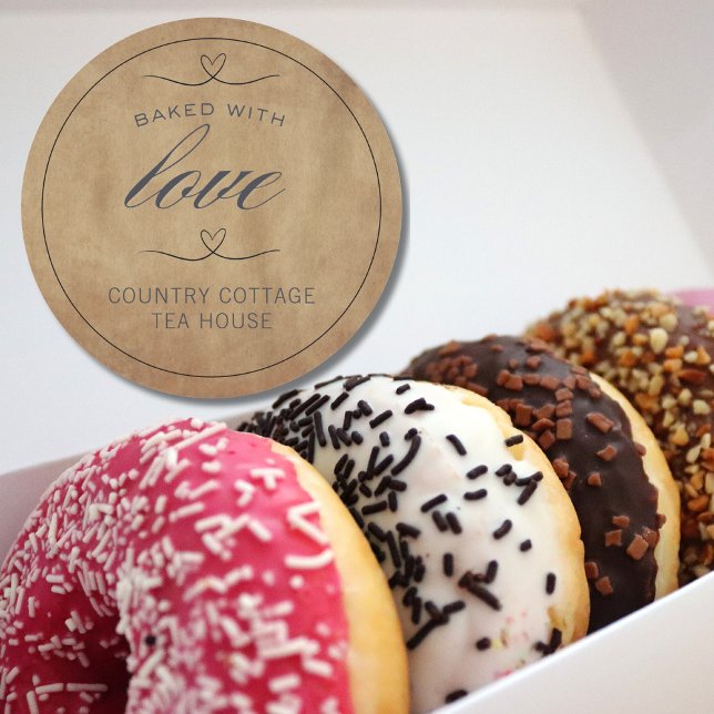 Adesivo Redondo Rustic Beled with Love Bakery (Criador carregado)