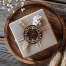 Rustic Brown Floral Wedding Thank You