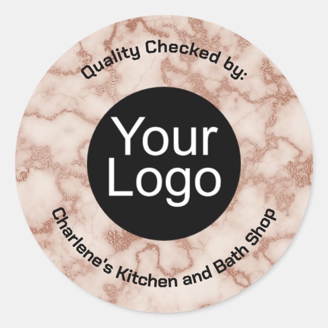 Adesivo Redondo Rustic Brown Marble (Frente)