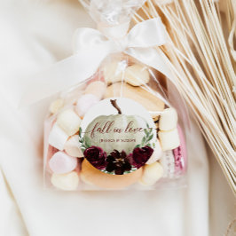 Adesivo Redondo Rustic Burgundy Pumpkin se apaixona