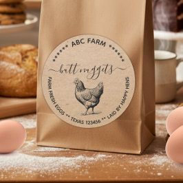 Adesivo Redondo Rustic Butt nuggets egg carton label