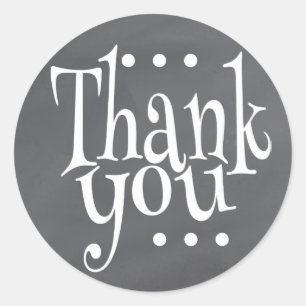 Adesivo Redondo Rustic Chalkboard Obrigado Seals