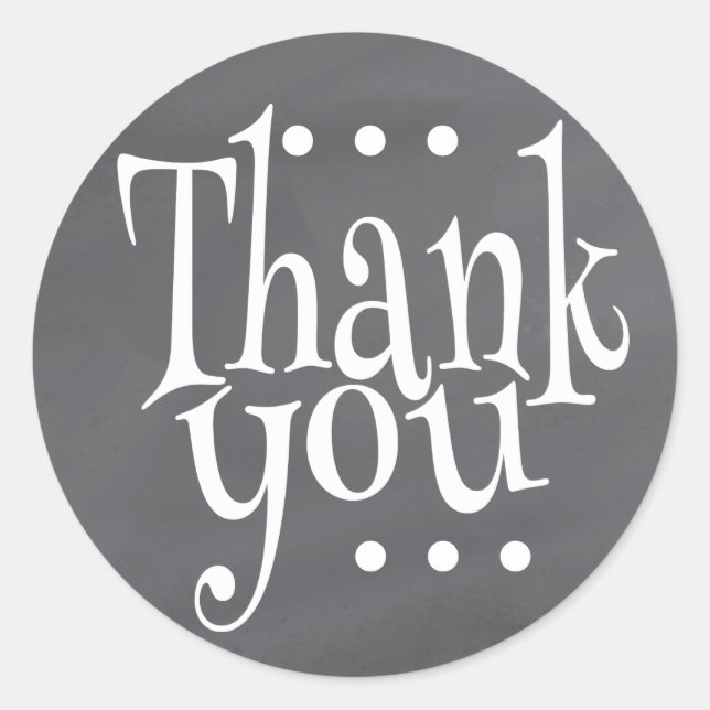 Adesivo Redondo Rustic Chalkboard Obrigado Seals (Frente)