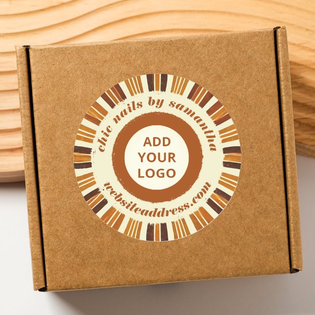 Adesivo Redondo Rustic Chic Business Logo Nail Salon (Criador carregado)