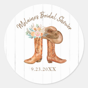 Adesivo Redondo Rustic Country Boots em Vinhetas De Casamento
