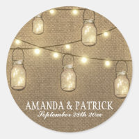 Rustic Country Burlap Mason Jar Wedding Faves
