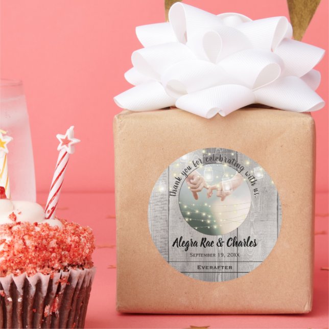 Adesivo Redondo Rustic Country Sua Foto Obrigado (Festa)