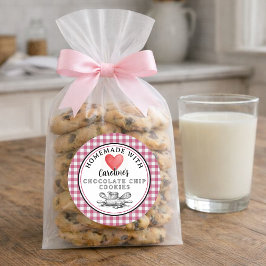 Adesivo Redondo Rustic Custom Homemade Cookies Label Roll