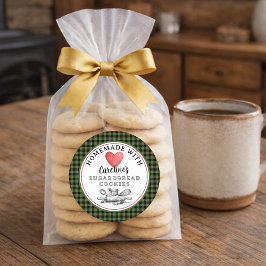 Adesivo Redondo Rustic Custom Homemade Cookies Label Roll