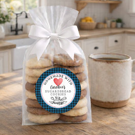 Adesivo Redondo Rustic Custom Homemade Cookies Label Roll