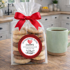 Adesivo Redondo Rustic Custom Homemade Cookies Label Roll