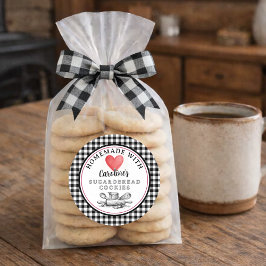 Adesivo Redondo Rustic Custom Homemade Cookies Label Roll