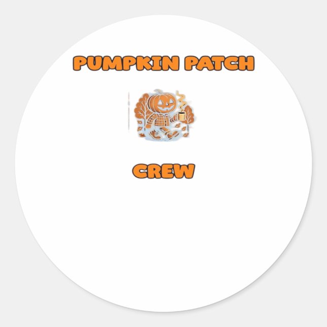 Adesivo Redondo Rustic Fall Autumn Pumpkins Floral Deixa Clássico (Frente)