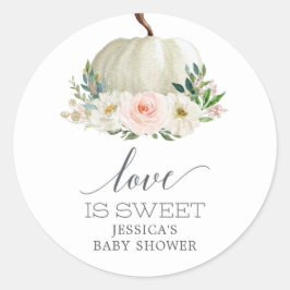 Adesivo Redondo Rustic Fall Floral Pumpkin Love É Sweet Favor Cla