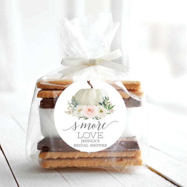 Adesivo Redondo Rustic Fall Floral Pumpkin S'More Love FavClass (Criador carregado)