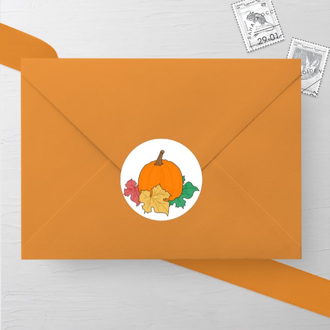 Adesivo Redondo Rustic Fall Pumpkin Casamento Favor Sticker (Criador carregado)