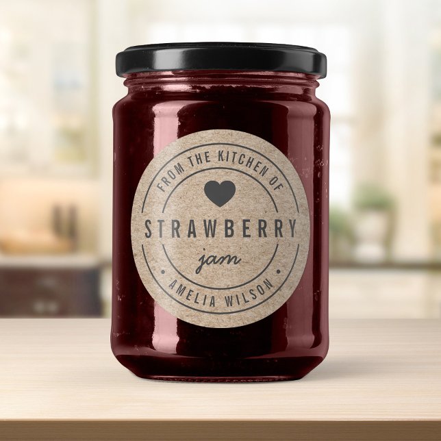 Adesivo Redondo Rustic Faux Kraft Bold Da Cozinha de (Criador carregado)