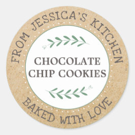 Adesivo Redondo Rustic Feed Com Bonito Presente De Baking