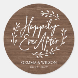 Adesivo Redondo Rustic Felly Ever Após Casamento Personalizado