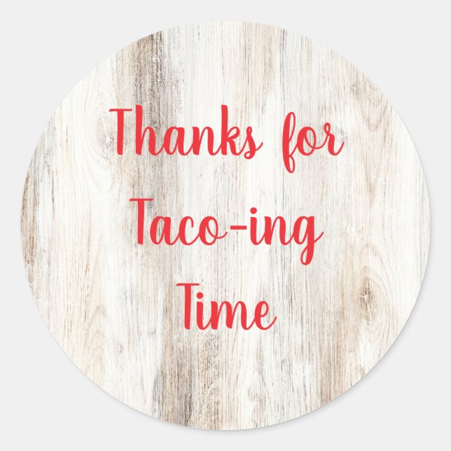 Adesivo Redondo Rustic Fiesta Shower Favor Stickers | Thank You (Frente)