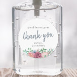 Adesivo Redondo Rustic Floral Festa de casamento Favorece Sanitize<br><div class="desc">Chá de panela/festa de casamento de higienizador manual personalizado com etiquetas/adesivos contendo "espalhar o amor não os germes" com design bouquet rosa e rosa-burgundy.</div>
