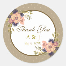 Rustic Floral Wedding Obrigado Favor