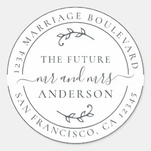 Adesivo Redondo Rustic Future Sr. Black White Return Endereço