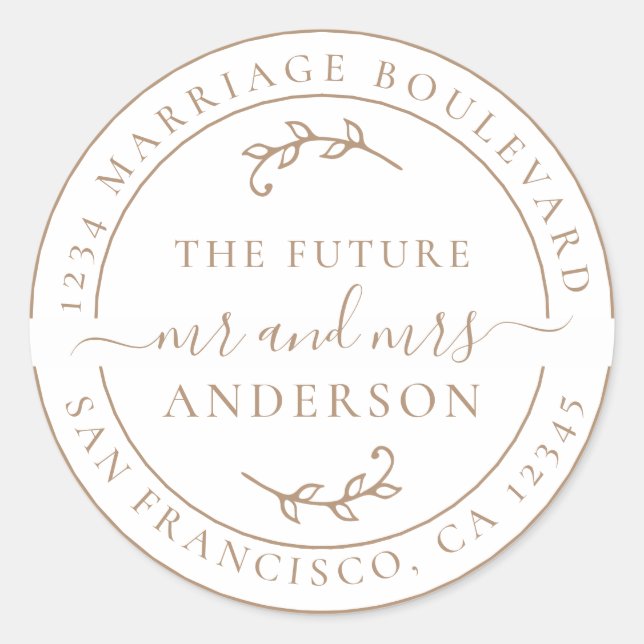 Adesivo Redondo Rustic Future Sr. Coffee Return Endereço (Frente)