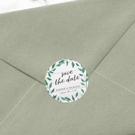 Adesivo Redondo Rustic Greenery Salve a Data