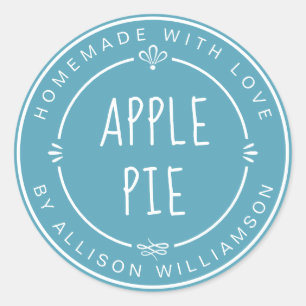 Adesivo Redondo Rustic Homemade Apple Pie Maui Blue