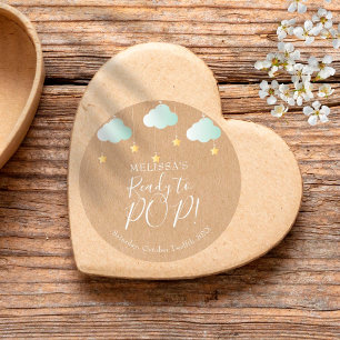 Adesivo Redondo Rustic Kraft Brilho Brilho Pronto Para POP