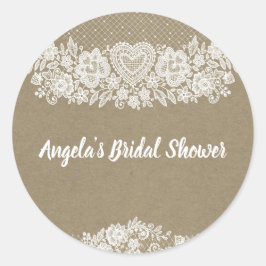 Adesivo Redondo Rustic Kraft & Lace Fazenda Charme Rústico de Cele