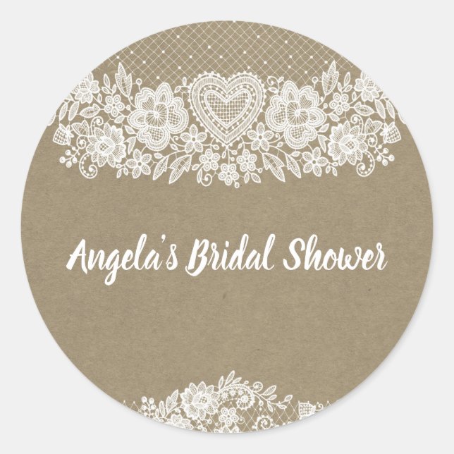 Adesivo Redondo Rustic Kraft & Lace Fazenda Charme Rústico de Cele (Frente)