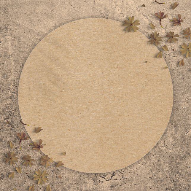 Adesivo Redondo Rustic Kraft Simples e Elegante Boho (Rustic Kraft Simple Stylish Boho Classic Round Sticker)